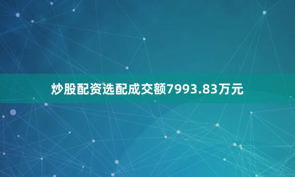 炒股配资选配成交额7993.83万元